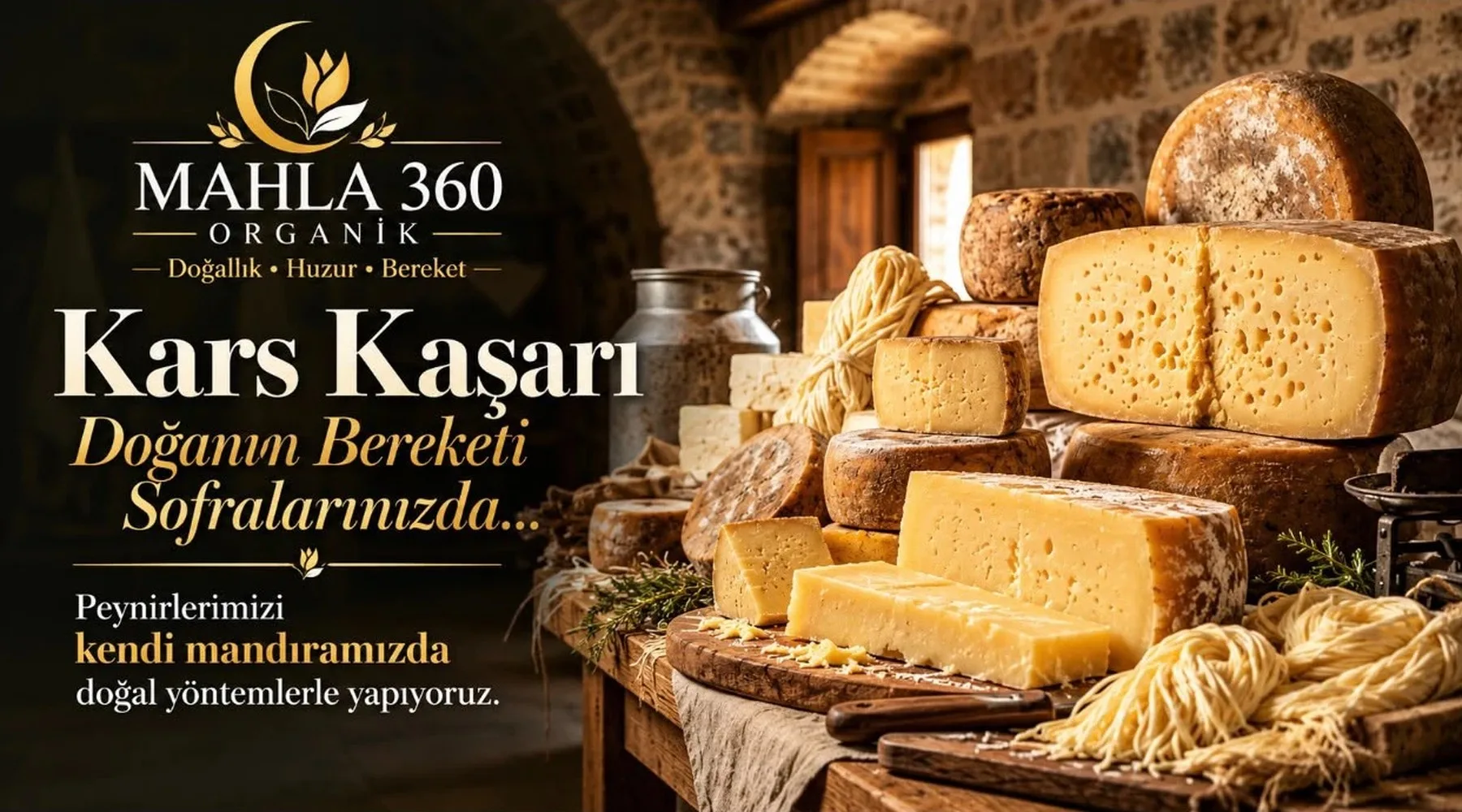 Kars Kaşarı. Peynirlerimizi kendi mandıramızda doğal yöntemlerle yapıyoruz.